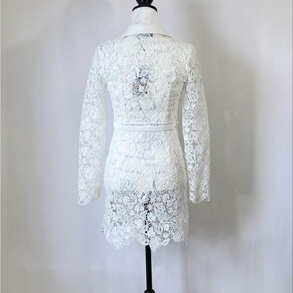 Self-Portrait Magnolia Lace Button-Front Minidress size 4 - Picture 10 of 15